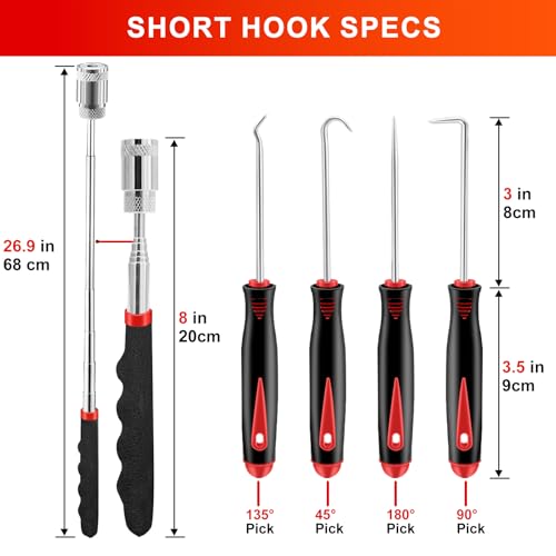 13 PCS Precision Pick and Hook Tool Set & Clip Removal Tool Fastener Red - color: Red, size: 13 PCS
