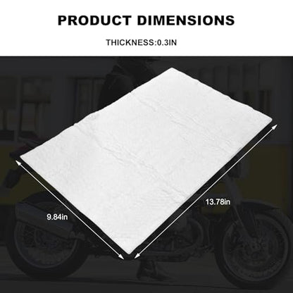 Muffler Mat, Motorcycle Fiberglass Packing Material Exhaust Pipe Wrap Silencer, Universal Muffler Mat for 2-Stroke 4-Stroke Motorcycle ATV Dirt Bike (13.8×9.8×0.3 inches) - color: 13.8×9.8×0.3 inches