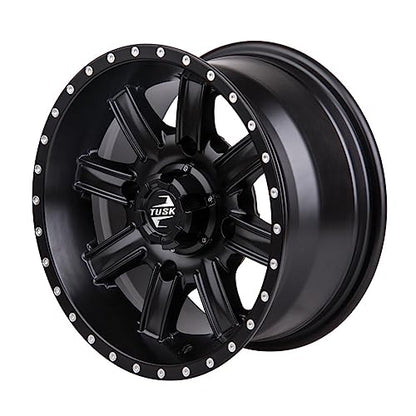 (2 Pack) 4/137 Tusk Cascade Wheel 12x7 5.0 + 2.0 Matte Black For Kawasaki MULE 610 4x4 2005-2009,2011-2016