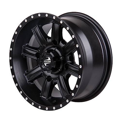 TUSK 4/137 Cascade Wheel 12x7 5.0 + 2.0 Matte Black for Kawasaki Prairie 360 2X4 2003-2009