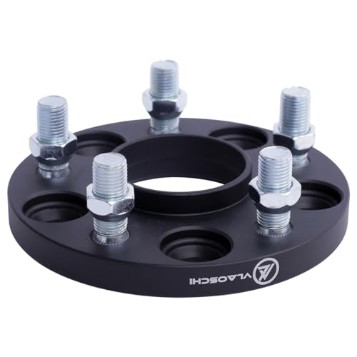 Black Forged 5x120 Hubcentric Wheel Spacers 15mm with 14x1.5 Studs 64.1mm Hub Bore Compatible with Honda-Acura-Tesla for Odyssey Pilot Ridgeline MDX | 2012+ Model S | 2016+ Mode X - Pack of 2 - size: 15MM-Pack of 2