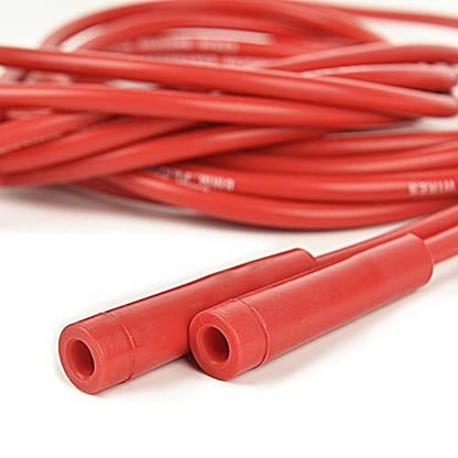 Universal Spark Plug Wire Set 8.5mm with Red Silicone Jacket and Straight Boots Replaces 4040 - style: 180 Degree Boots