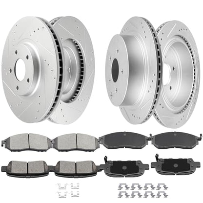 SCITOO Front 12.6" Rear 12.13" Brake Pads and Rotors Kits Brakes Kits - size: 31375+D888 & 31348+D905 [4+8PCS]