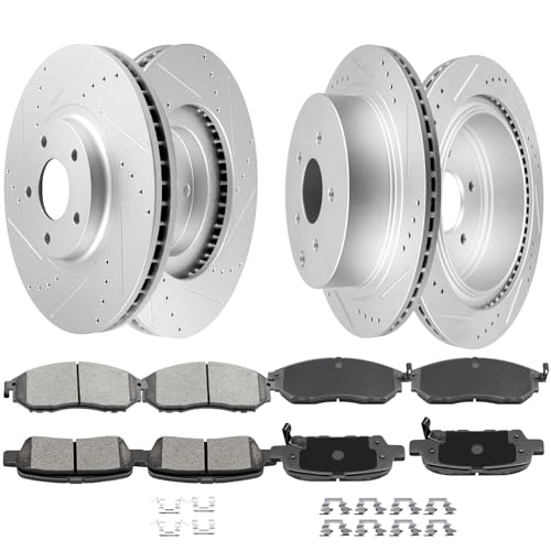 SCITOO Front 12.6" Rear 12.13" Brake Pads and Rotors Kits Brakes Kits - size: 31375+D888 & 31348+D905 [4+8PCS]