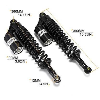 360mm Rear Shock Absorber Suspension Motorcycle ATV Quad 7mm Spring - color: Black