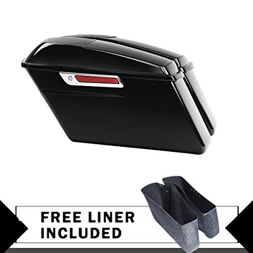 TCMT Hard Saddlebags 6x9" Speaker Grills & Liners Carpet Insert Fit For Harley 2014-2024 Touring Road King Road Glide Street Glide Electra Glide Ultra Limited - color: Chrome Latches, size: Standard(6x9 Speaker Lid)