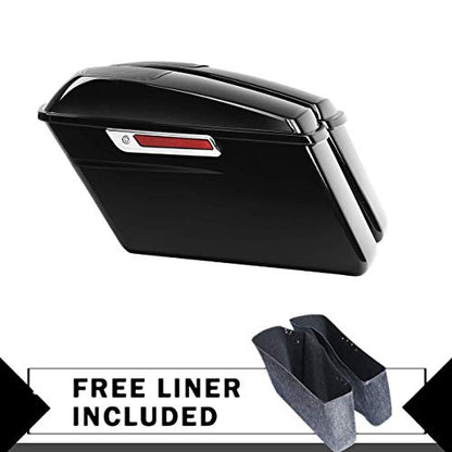 TCMT Hard Saddlebags 6x9" Speaker Grills & Liners Carpet Insert Fit For Harley 2014-2024 Touring Road King Road Glide Street Glide Electra Glide Ultra Limited - color: Chrome Latches, size: Standard(6x9 Speaker Lid)