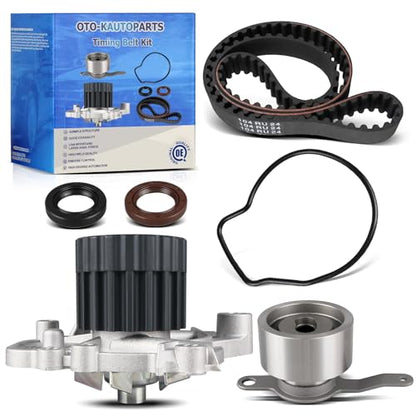 OTO-K Timing Belt Kit with Water Pump Compatible with Honda Civic 1996 1997 1998 1999 2000 1.6L L4 SOHC D16Y5 D16Y7 D16Y8 16 Valve,Replace # TBK224 TCKWP224 19200-P2A-A01 - size: TBK224