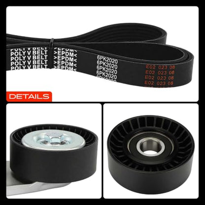 A-Premium Engine Serpentine Belt Drive Kit with Tensioner & Idler Pulley