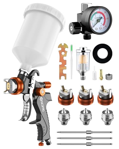 HVLP Spray Gun, Automotive Paint Gun, Spray Gun for Painting - color: Black