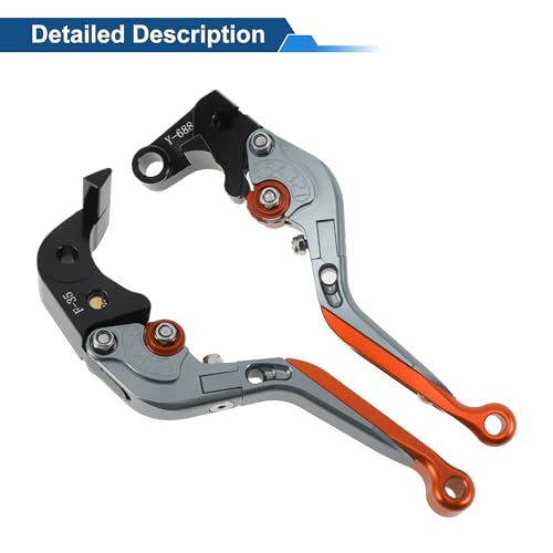 Brake Clutch Levers for Yamaha YZF-R7 2021-2025 Titanium Orange - color: Titanium Handle Orange End