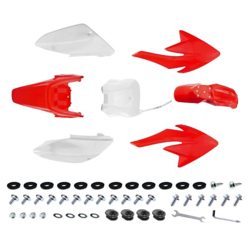 PRO BAT 7 PCs Plastic Fender Fairing Kit - color: Red&White Plastic Fender Kit