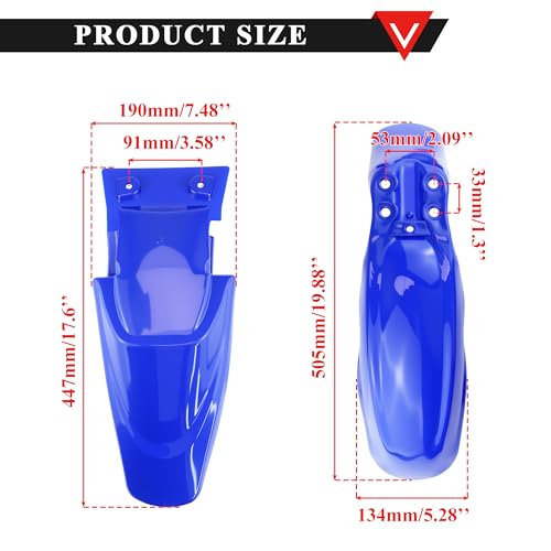 PRO BAT ABS KX 65 KLX 110 Plastic Fender Fairing Body Work Kit Set - color: White&Blue Plastic Fender Kit