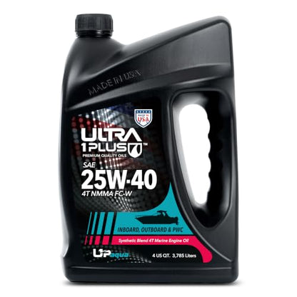 SAE 25W-40 Marine Engine Oil 4-Stroke Synthetic Blend Outboard 1 Gallon - size: 1 Gallon