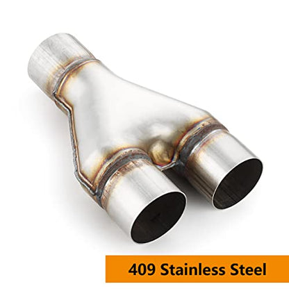 Exhaust Y Pipe 2.5" Inlet, A-KARCK Stainless Steel 2.5" Outlet 10" Long Y Pipe Withstands High Temperatures - color: Y Pipe, size: 2.5inch 10"Long