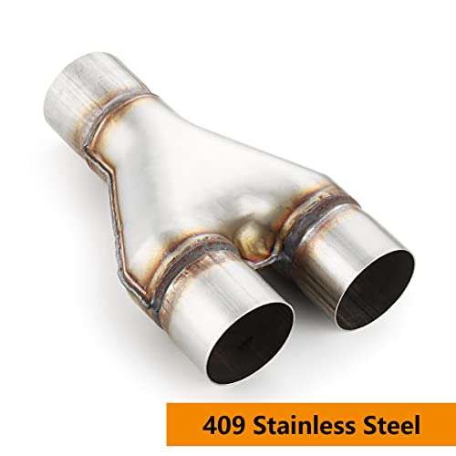 Exhaust Y Pipe 2.5" Inlet, A-KARCK Stainless Steel 2.5" Outlet 10" Long Y Pipe Withstands High Temperatures - color: Y Pipe, size: 2.5inch 10"Long