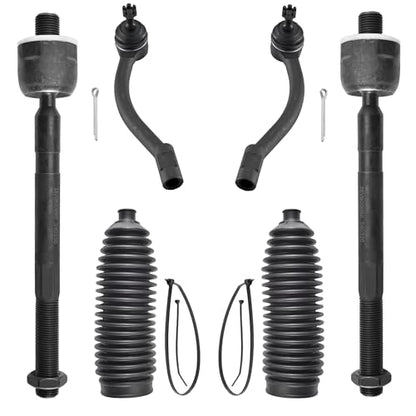 6pcs Front Steering Kit Tie Rod End Inner and Outer and Boots for Hyundai Elantra 2011-2017 and for Hyundai Veloster 2012-2017