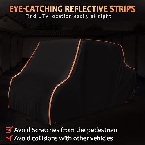 StarknightMT Heavy Duty UTV Cover 4 Seater Waterproof 420D Oxford Windproof - size: 157 x 65 x 77 inches