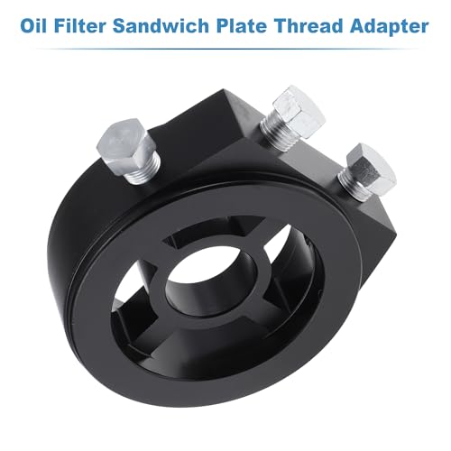 Oil Cooler Sandwich Plate Adapter Aluminum Alloy with 4 Adapter M18x1.5 & M20x1.5 & M22x1.5 & 3/4-16 for Engine Transmission Filter Cooling System
