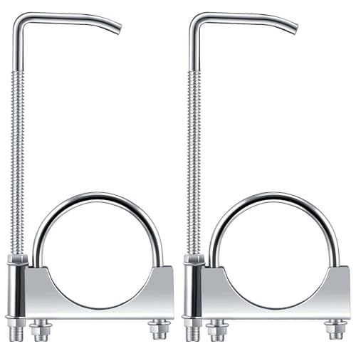 2 Pcs 2.75 Inch Universal Exhaust Clamp with Hanger - size: 2.75 Inch