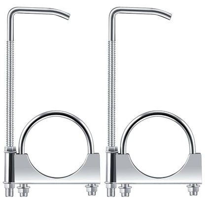 2 Pcs 2.75 Inch Universal Exhaust Clamp with Hanger - size: 2.75 Inch