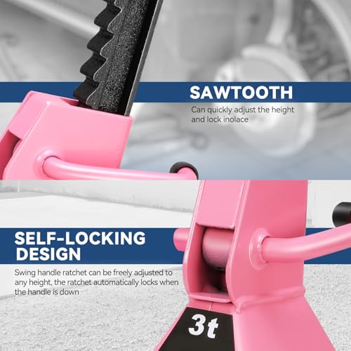 Auto Dynasty 3 Ton Floor Jack, Hydraulic w/Single Piston Quick Lift, Pink - color: Pink, size: 3 ton