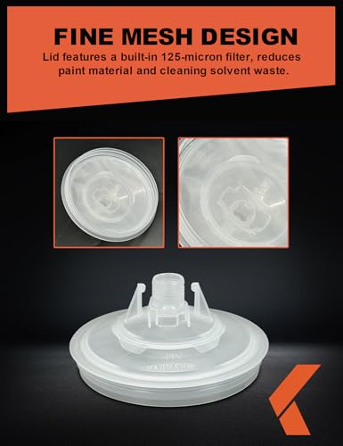 KREFINISH Disposable Paint Sprayer Mixing Cup Liners and Lid System for HVLP Spray Gun,Car Paint Gun 27 Ounce(800ml) Kit with 40 Cups Liners,40 Lids with Strainer,1 Hard Cup with Retainer Ring,20 Plugs - size: 27 Ounce Cup Kit