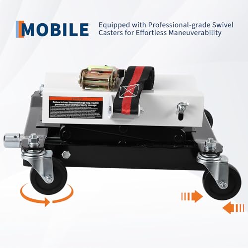 450 lbs Heavy-Duty Transmission Jack - Auto Repair Lifting Floor Jack for Effortless Vehicle Maintenance and Smooth Transmission Replacement (Black) - color: Black