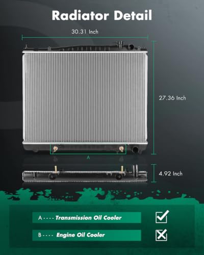 SCITOO Radiator compatible with INFINITI for Nissan - size: 2075