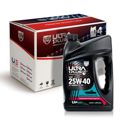 SAE 25W-40 Marine Engine Oil 4-Stroke Synthetic Blend Outboard 4 Gallons - size: 4 Gallon Pack