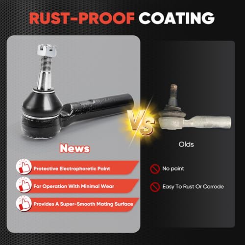 Front Outer Tie Rod Ends ES3493T Driver and Passenger Side 2 pcs Compatible with Cadillac Escalade ESV EXT | Chevroletn Avalanche | Silverado | Suburban 1500 2500 | GMC Sierra | Yukon XL 150 - size: ES3493T