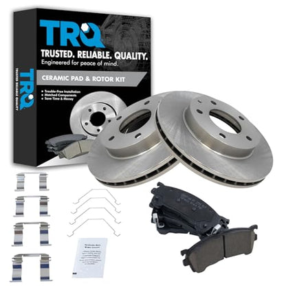 TRQ Front Brake Pad and Rotor Set Ceramic - style: BKA10577