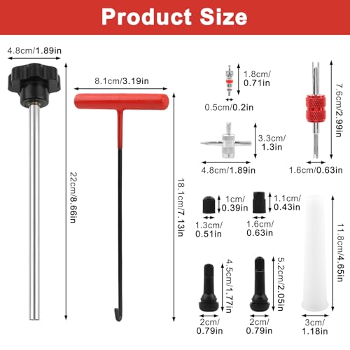 Tire Valve Stem Core Tool Kit for Car Truck ATV Lawn Mower