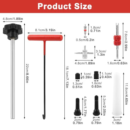 Tire Valve Stem Core Tool Kit for Car Truck ATV Lawn Mower