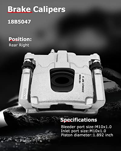 cciyu Rear Left/Right Disc Brake Caliper Assembly w/Bracket 18B5047 - size: Rear Right[18B5047]