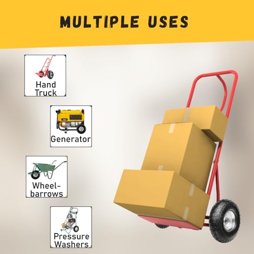 10-Inch Solid Replacement Tire and Wheel 4.10/3.50-4" - Flat Free Tires for Cart, Dolly, Hand Truck, Generator, Lawnmower, Garden Wagon with 5/8” Axle Bore Hole - Double Sealed Bearings (2)