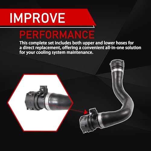 4F0121101F 2pcs Radiator Hose Kit Compatible with 2006-2011 Audi