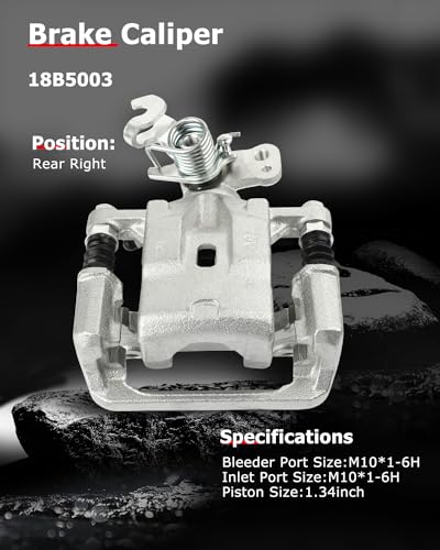 cciyu Rear Right Disc Brake Caliper Assembly w/Bracket 18B5003 - size: Rear Right[18B5003]