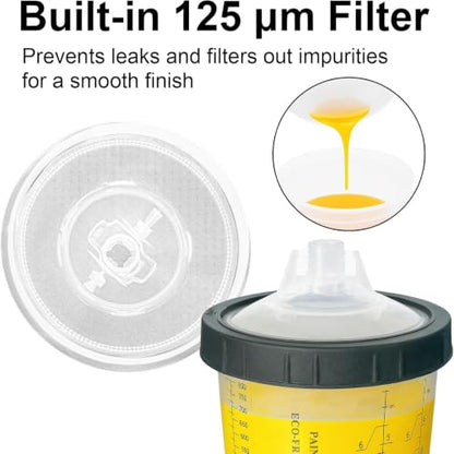 Paint Spray Gun Disposable Cups System 800ml (28oz) with Lids Liners - size: 28 Ounce Kit (800ml)