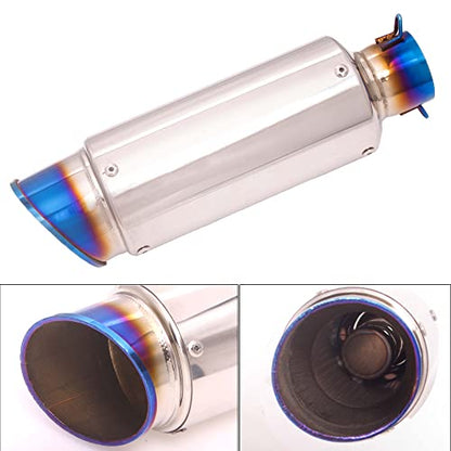 Universal Slip on Modified Exhaust Mufflers with Silencers Compatible with Motorcycle Grom ATV Dirt Bike Street Bike Scooter Pipe Diameter 38mm-51mm Exhaust,Electroplated Blue - color: Electroplated Blue