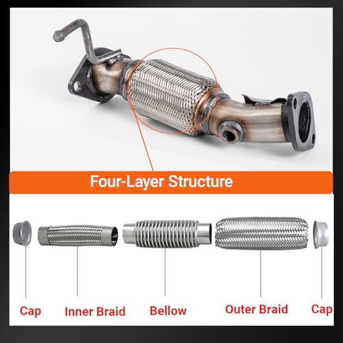 409 Stainless Steel Front Exhaust Flex Pipe for 11-14 Sonata 52547 - size: for 11-14 Sonata 2.4L