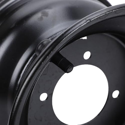 18X9.50-8 ATV Wheel Rim, 8 Inch Black Paint Coating High Strength Steel Rear Wheel Rim Hub with 4 Bolts Holes for Go Kart Quad Dirt Bike Ride On Mower