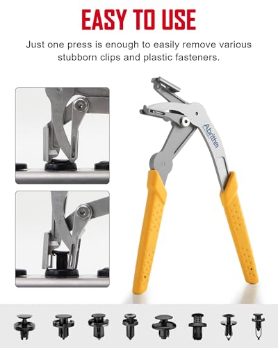 Car Clip Pliers, Panel Clip Removal Tool for Plastic Fasteners, Orange - color: Orange
