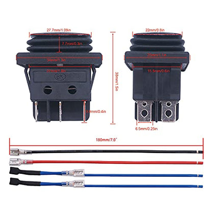 weideer Reverse Polarity Switch Waterproof 12V RV Jack Switch ON/Off/ON Momentary Rocker Toggle Switch with Jumper Wires - color: BK-6pin Arrow Waterproof, size: Momentary