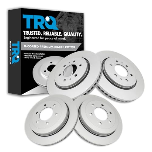 TRQ Front and Rear Brake Rotors Set Premium G-Coated - style: BRA15441