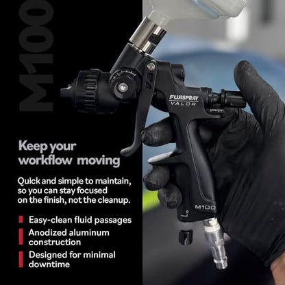 Fuji Spray Auto Valor M100 Spray + 600cc Nylon Cup | Automotive Paint Gun for Clear Coat | Lightweight, Durable, Precision-Controlled Application | Paint Guns Automotive with Minimal Paint Waste - style: Spray Gun + 600cc Nylon Cup