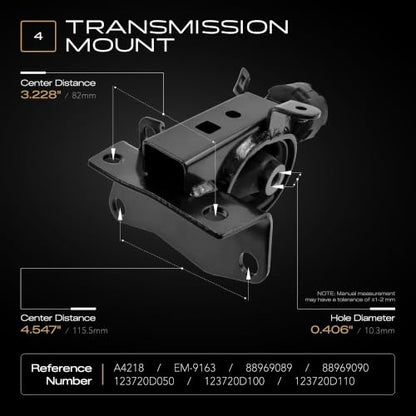 4PCS Engine Motor Transmission Mount Set Compatible with Toyota Corolla - size: 2003-2008 Corolla 1.8L