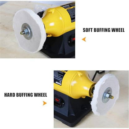 Woodskil 6" 1/2HP Benchtop Buffer Polisher,4A,3450RPM