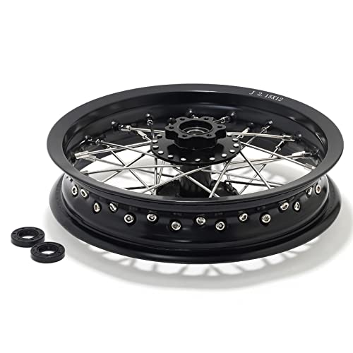 TOFR CNC 12"x2.15" Rear Wheel Rim Hub for Sur-ron Surron Light Bee X LBX - color: Black, size: 12" Rear