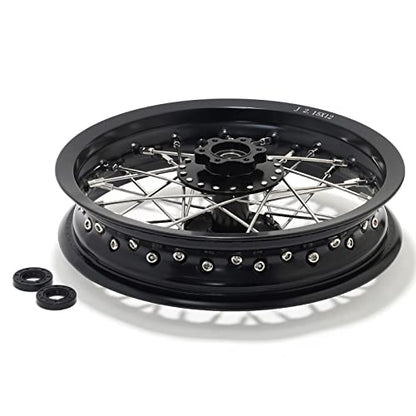 TOFR CNC 12"x2.15" Rear Wheel Rim Hub for Sur-ron Surron Light Bee X LBX - color: Black, size: 12" Rear